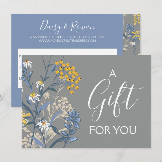 Carte cadeau Fleur sauvage Daisy & Rowan (Devant / Derrière)