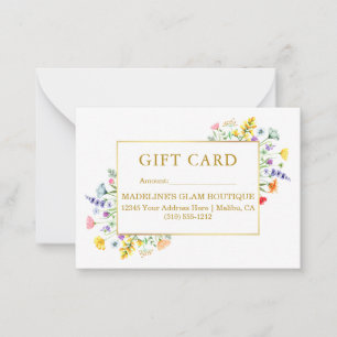 Carte Cadeau Fleur sauvage Gold Frame
