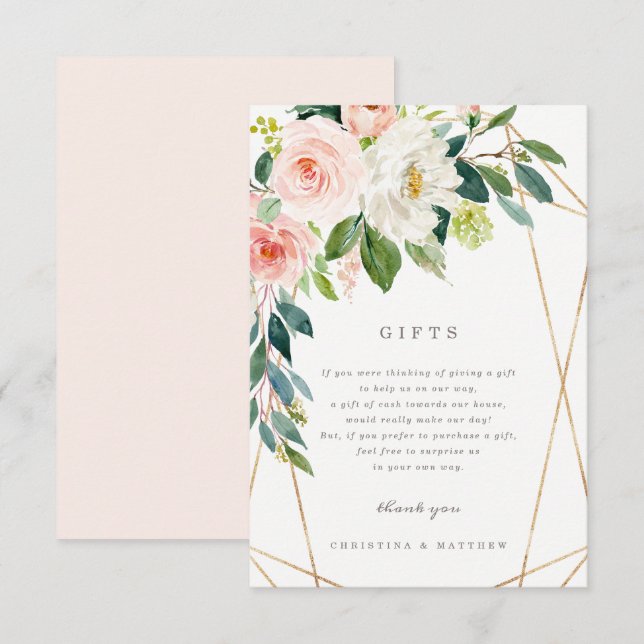 Carte cadeau Geometric Spring Romance (Devant / Derrière)