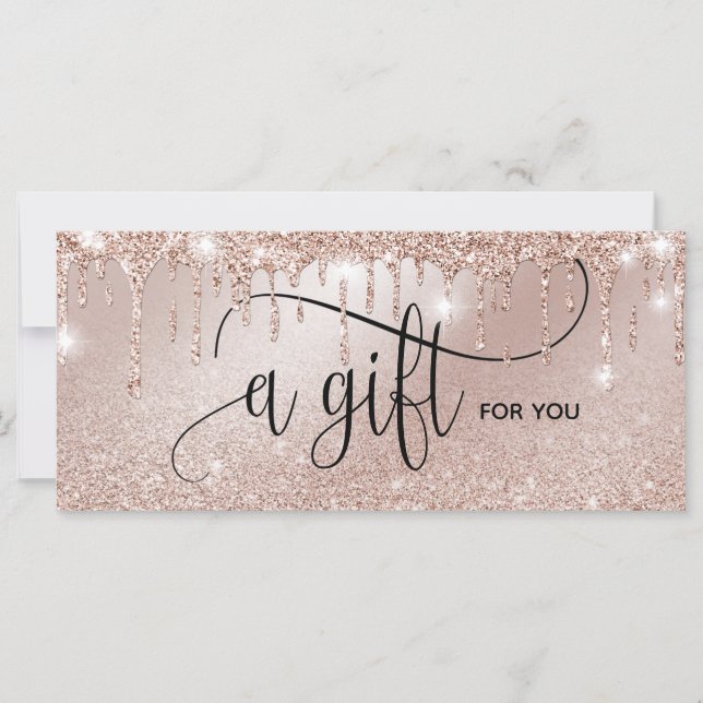 Carte cadeau Gold Modern Blush Rose (Devant)