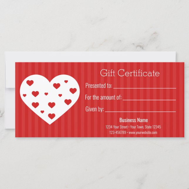 Carte cadeau Heureuse Sainte-Valentin Red White He (Devant)