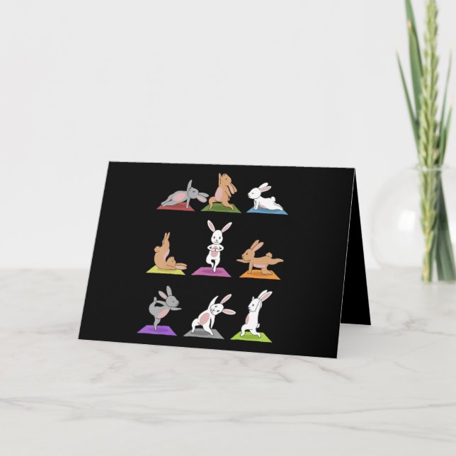 Carte Cadeau lapin | Yoga lapin en yoga Poses Sports (Devant)