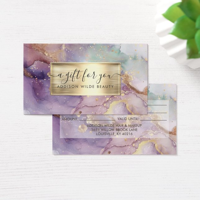 Carte-cadeau Lilac Parties scintillant Aquarelle F (Bureau)