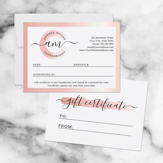 Carte cadeau Logo minimaliste rose Gold (Créateur téléchargé)