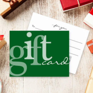Carte Cadeau Logo Vert Typographie Gras Moderne