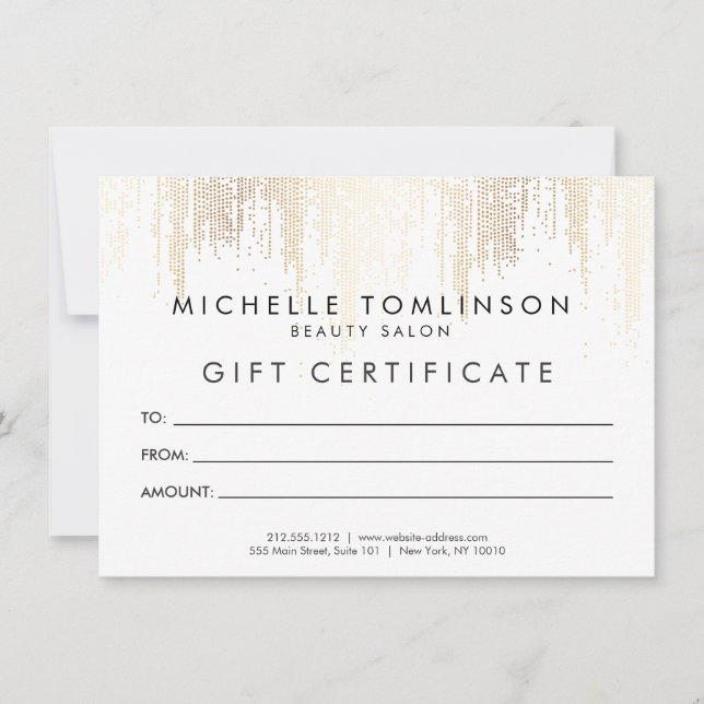 Carte cadeau Luxe Faux Gold Confetti Rain Motif (Devant)