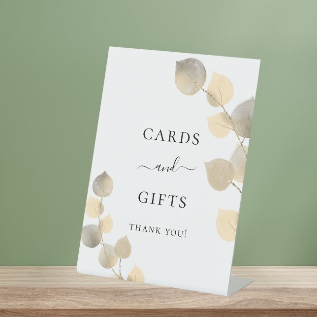 Carte cadeau mariage or eucalyptus signe cadeau (Créateur téléchargé)