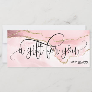 Carte cadeau moderne Blush Pink Agate Certificate