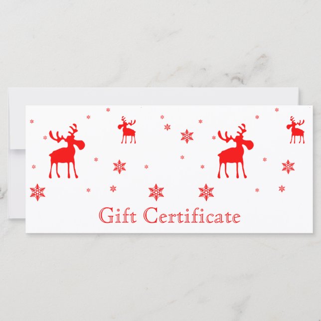 Carte cadeau Moderne Simple Red Moose Snowflakes (Devant)