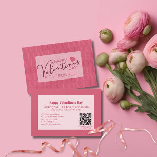 Carte cadeau moderne Sweet Pink Love Valentine's D