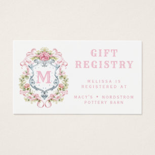 Carte Cadeau Monogramme Floral Crest
