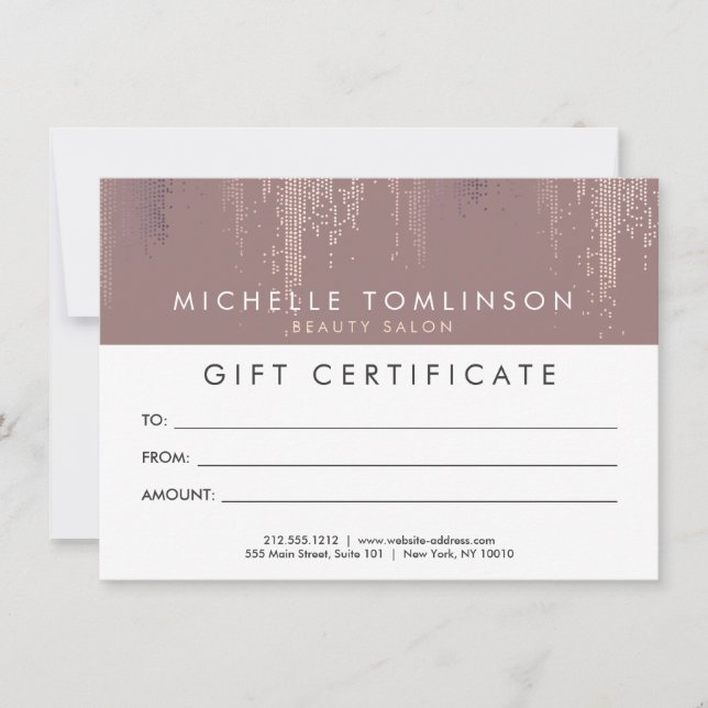 Carte cadeau Motif Luxe Rose Gold Confetti Rain (Devant)