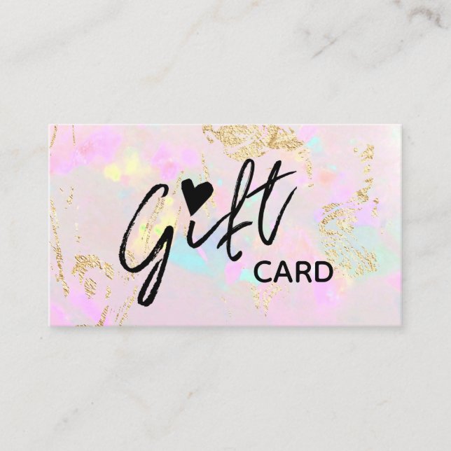 carte cadeau opale rose pâle (Devant)