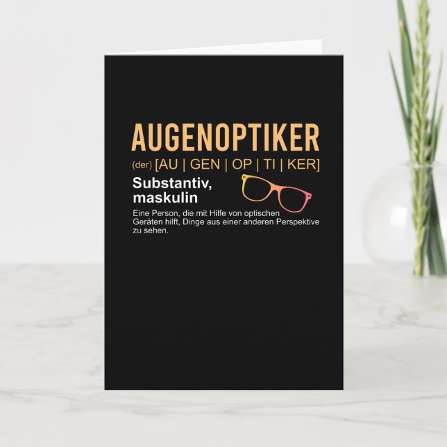 Carte Cadeau Opticien (Devant)