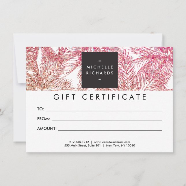 Carte cadeau Palms Parties scintillant rose/bronze (Devant)
