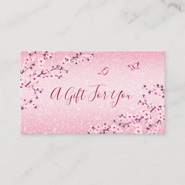 Carte cadeau Parties scintillant rose Cerise Bloss (Devant)