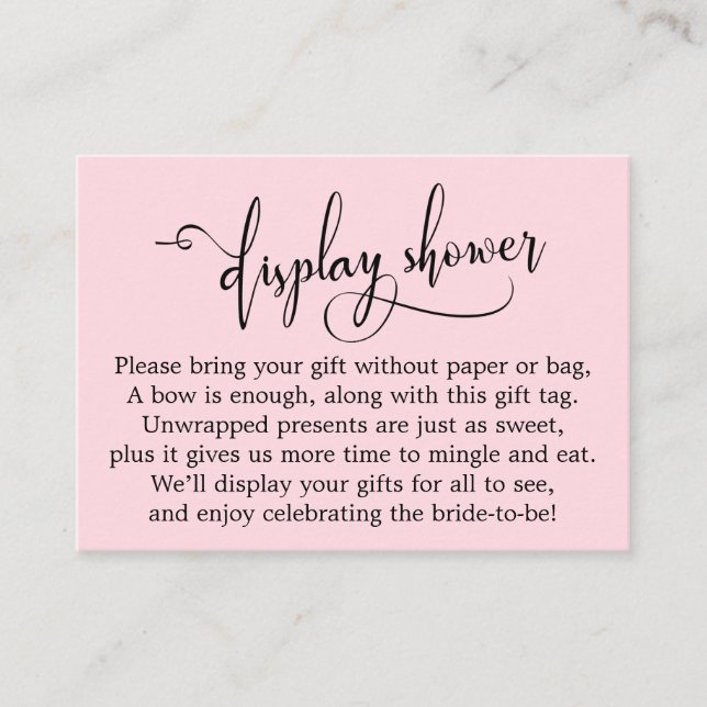 Carte cadeau Pastel Pink Display Fête des mariées (Devant)