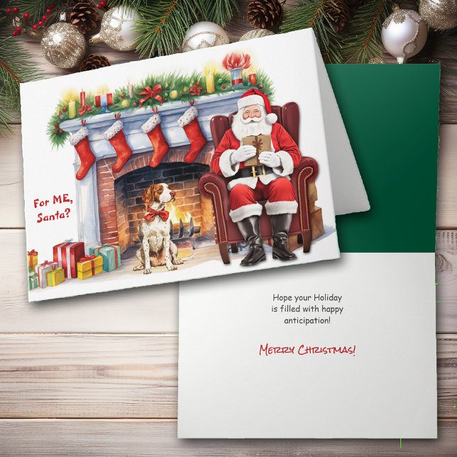 Carte cadeau père Noël Brittany Chien de vacances (Créateur téléchargé)