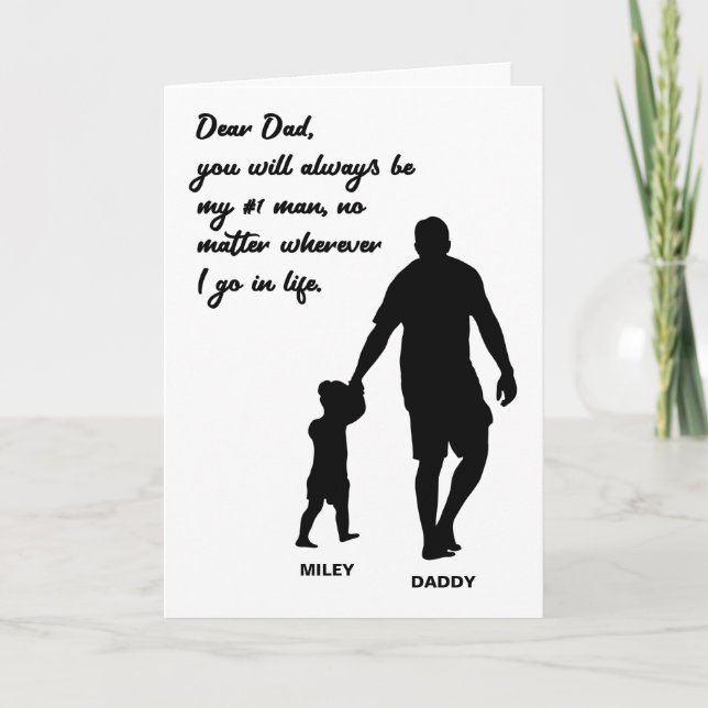 Carte Cadeau personnalisé pour papa de la fille (Devant)