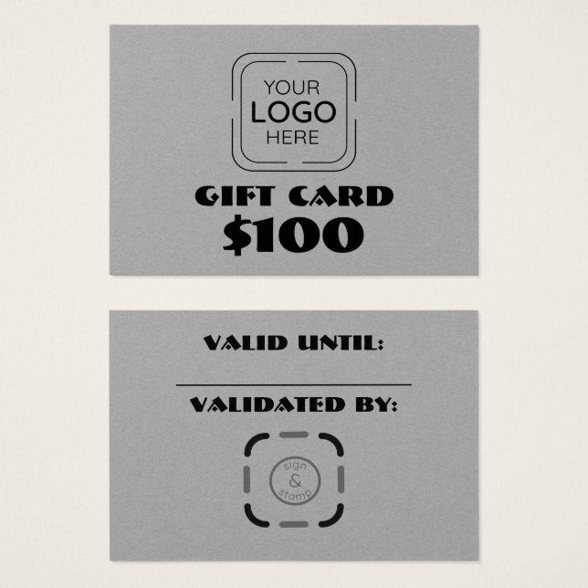 Carte cadeau personnalisée du logo d'entreprise (Devant & derrière)