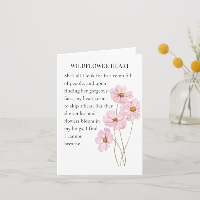 Carte cadeau Poésie romantique (Recto)
