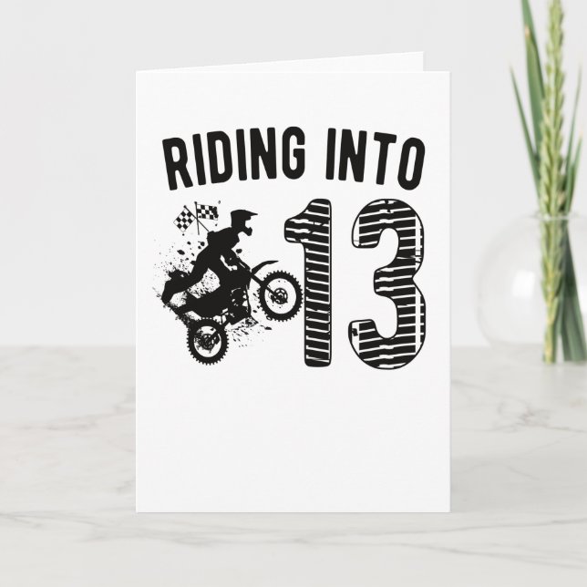 Carte Cadeau pour 13 ans moto cross pour un garçon de 13 (Devant)