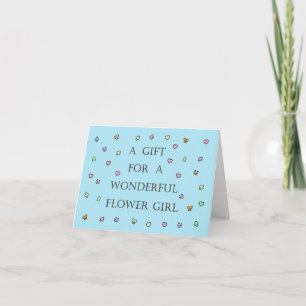 Carte Cadeau pour Flower Girl Confetti et Lettres