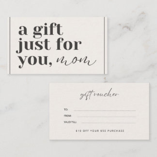 Carte cadeau pour la fête des mères