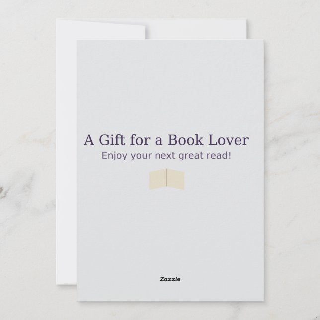 Carte cadeau pour les amateurs de livres - Design  (Dos)