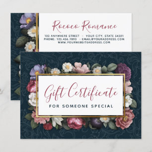 Carte cadeau Rococo Damask & Floral Navy