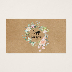 Carte cadeau rose Garland Rustic Kraft