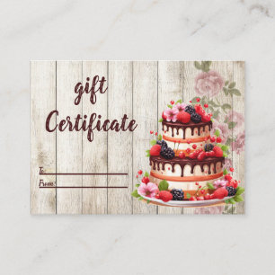 Carte cadeau Rustic Floral Cake Bakery
