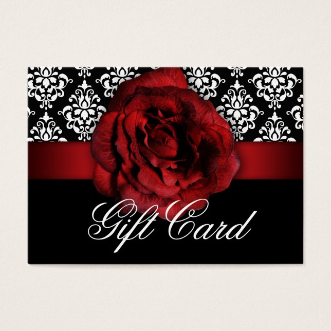Carte cadeau Saint Valentin Rose rouge Floral Dama (Devant)