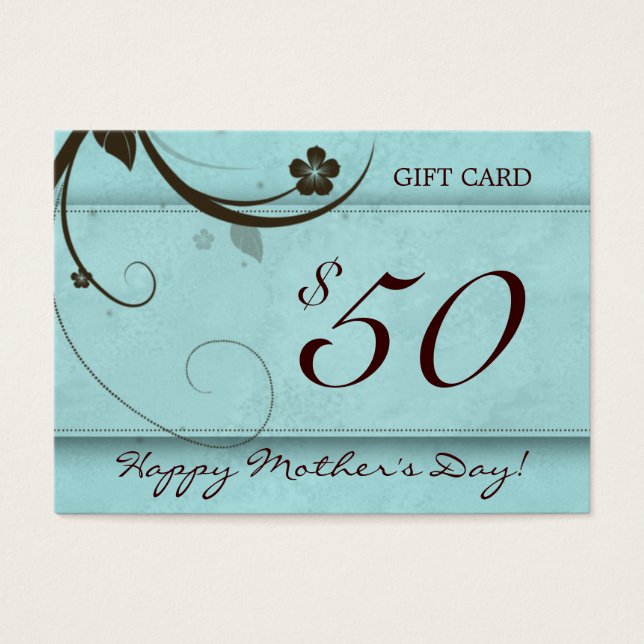 Carte cadeau Salon Spa Fleur eau bleue 50 $ (Devant)