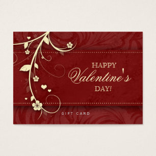 Carte Cadeau Salon Spa Fleur Floral Red Hearts Crè