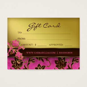 Carte cadeau Salon Spa Gold Floral Rose Brown