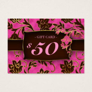 Carte cadeau Salon Spa or rose floral Brown 50 $