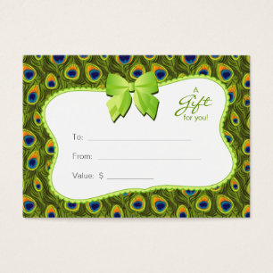 Carte cadeau Salon Spa Saint Valentin Peacock Anim