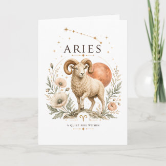 Carte Cadeau Signe du Zodiaque Bélier Vintage Astrologie