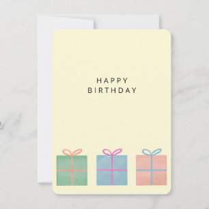 Carte cadeau simple boîte d'anniversaire
