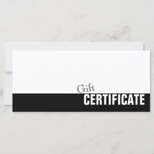 Carte cadeau simple en noir et blanc