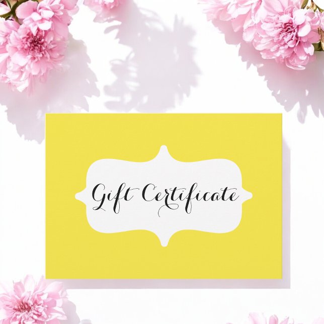 Carte cadeau simple pour entreprise jaune (Créateur téléchargé)