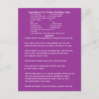 Carte cadeau Soupe mariage RECEPE