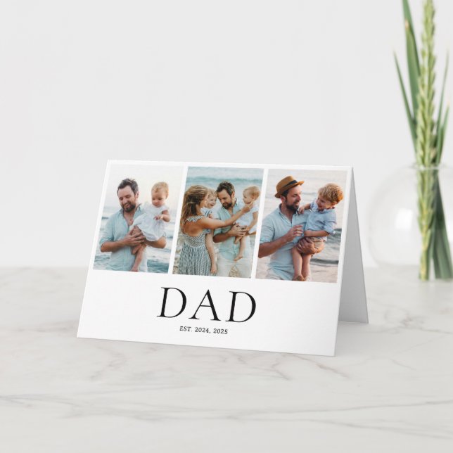 Carte Cadeau souvenir de collage photo pour papa (Devant)