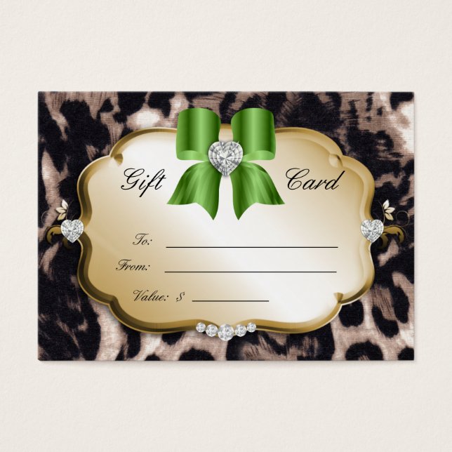 Carte cadeau Spa de salon Valentine Leopard Gold G (Devant)