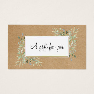 Carte cadeau Spring Feuille Rustic Kraft