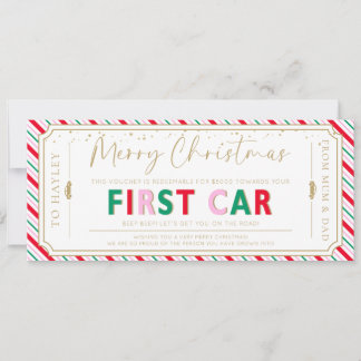 Carte Cadeau Stripe Première Voiture Noël
