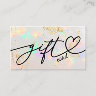 carte cadeau texture opale blanche