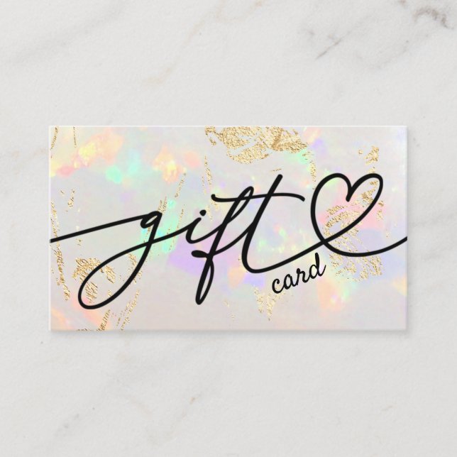 carte cadeau texture opale blanche (Devant)