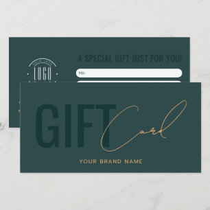 Carte cadeau verte professionnelle avec logo moder